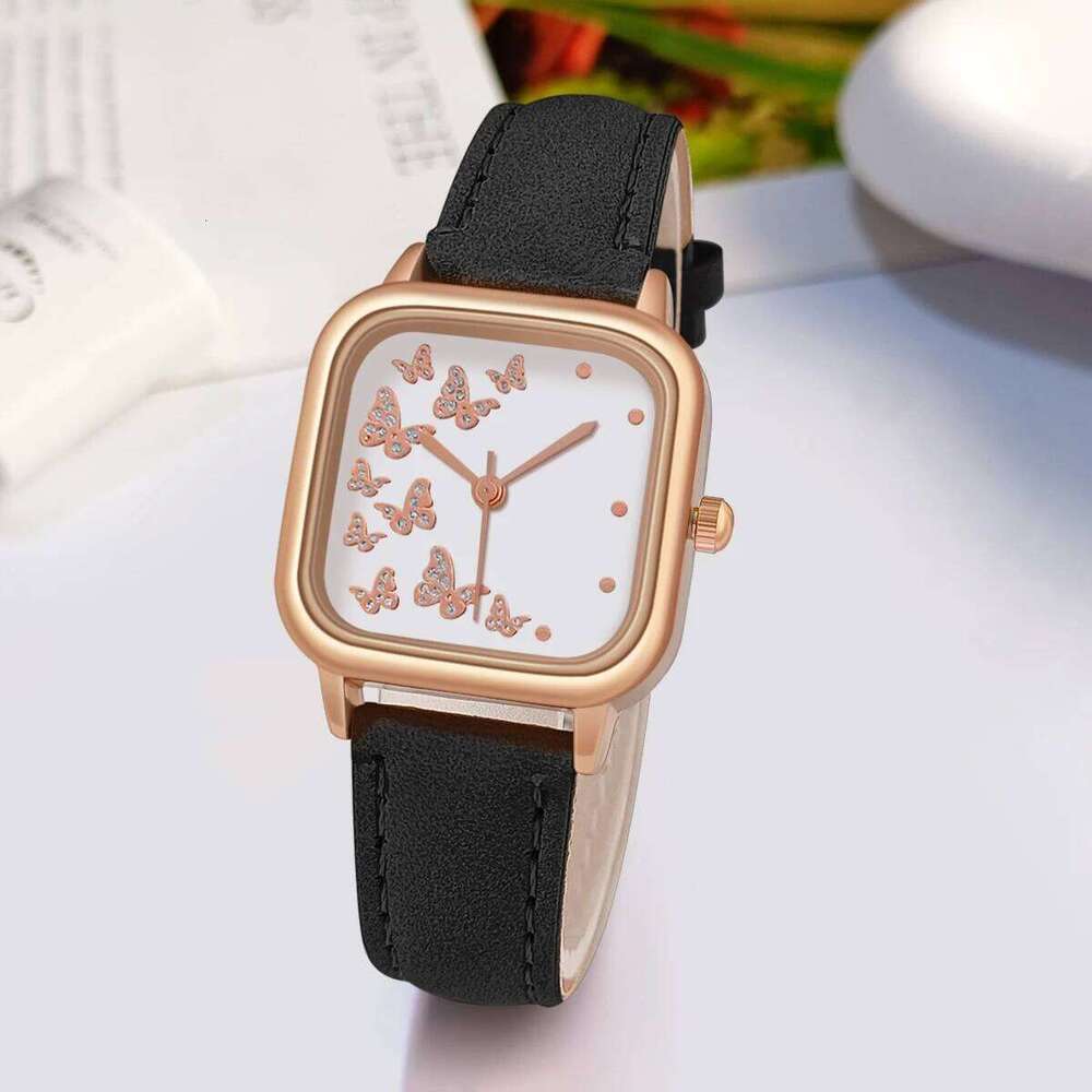 Fashion Square Case Wrist Leather Strap es Women Quartz Ladies Clock Festival Gift Valentine's Day H260228