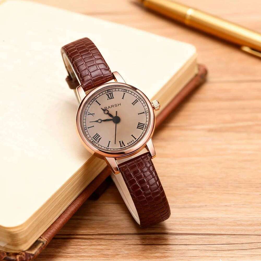Fashion Retro Simple Leather with Round Dial Quartz Women, Suitable for Everyday Wear, Christmas Gift H260228