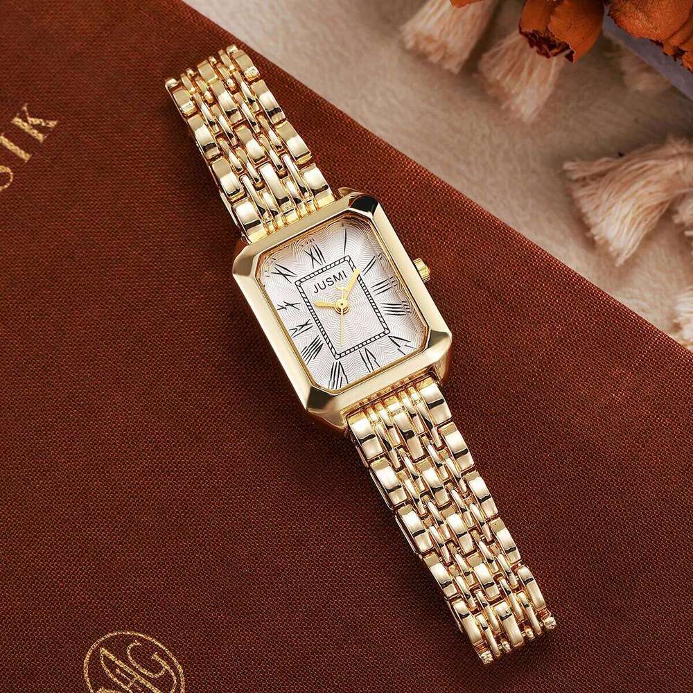 Light Luxury Fashion All-match Square Roman Graduated Quartz Women's for Christmas and Halloween Holiday Gifts H260228