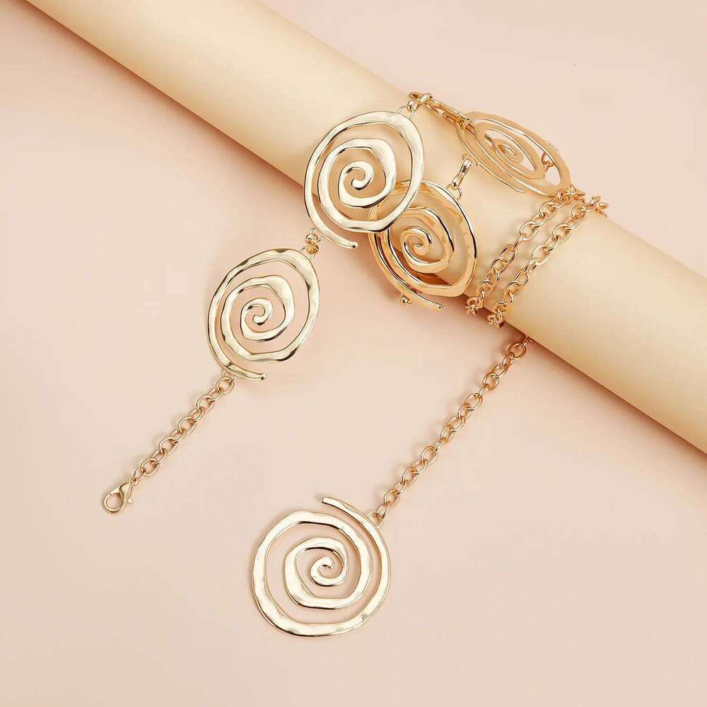 Eye-catching Waist Jewelry Metallic Spiral Body Chain Women Fashion Accessory Irregular Design for Instagram Photos H260228