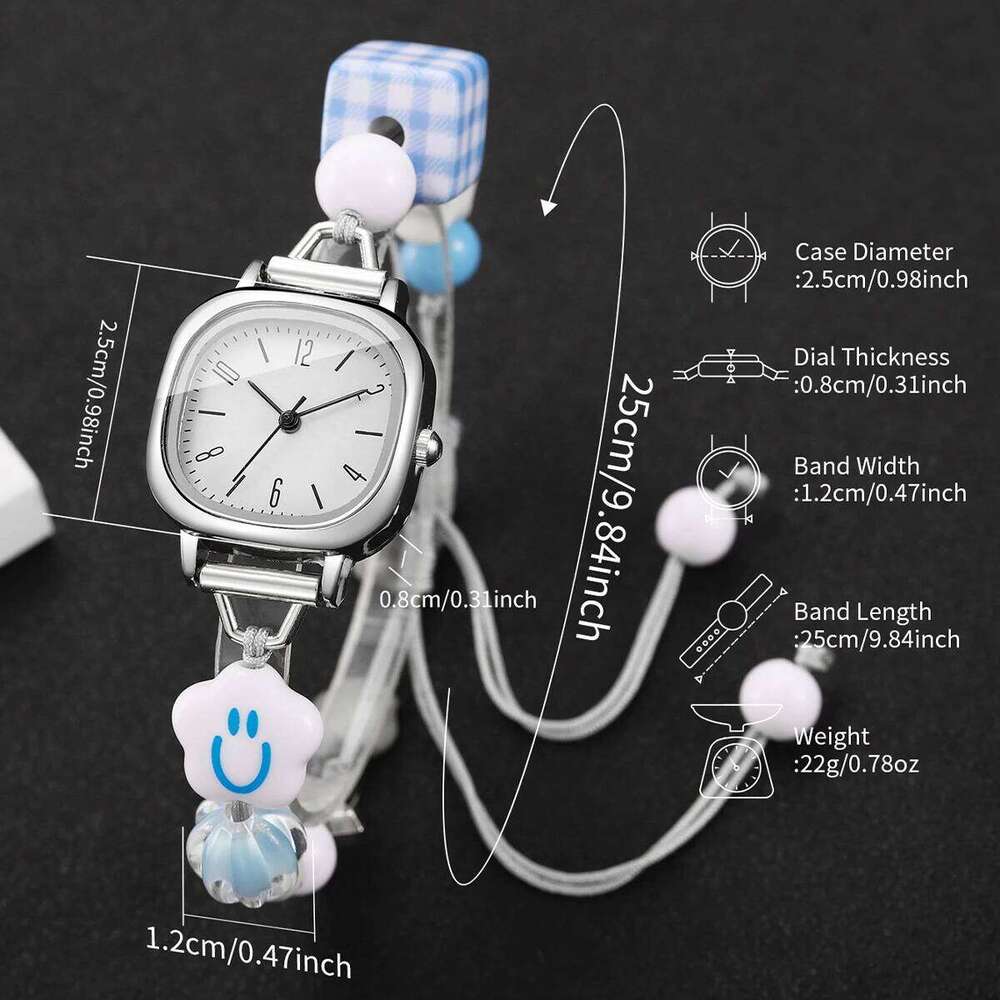 Fashion Beads Strap Women Wrist Simple Arabic Dial Ladies Quartz Reloj Mujer Girls Clock GiftWithout Box H260228
