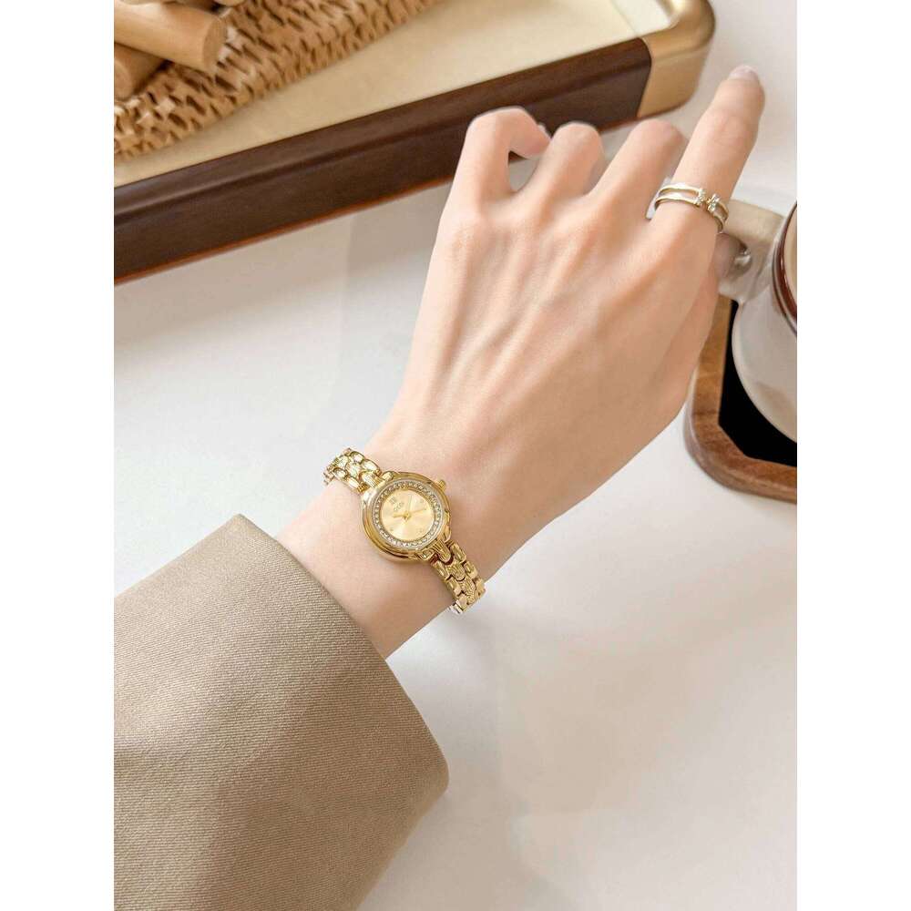 Fashion Women's es with Diamond-Studded Small Dial, Stainless Steel , Quartz Movement - Perfect Gift H260228