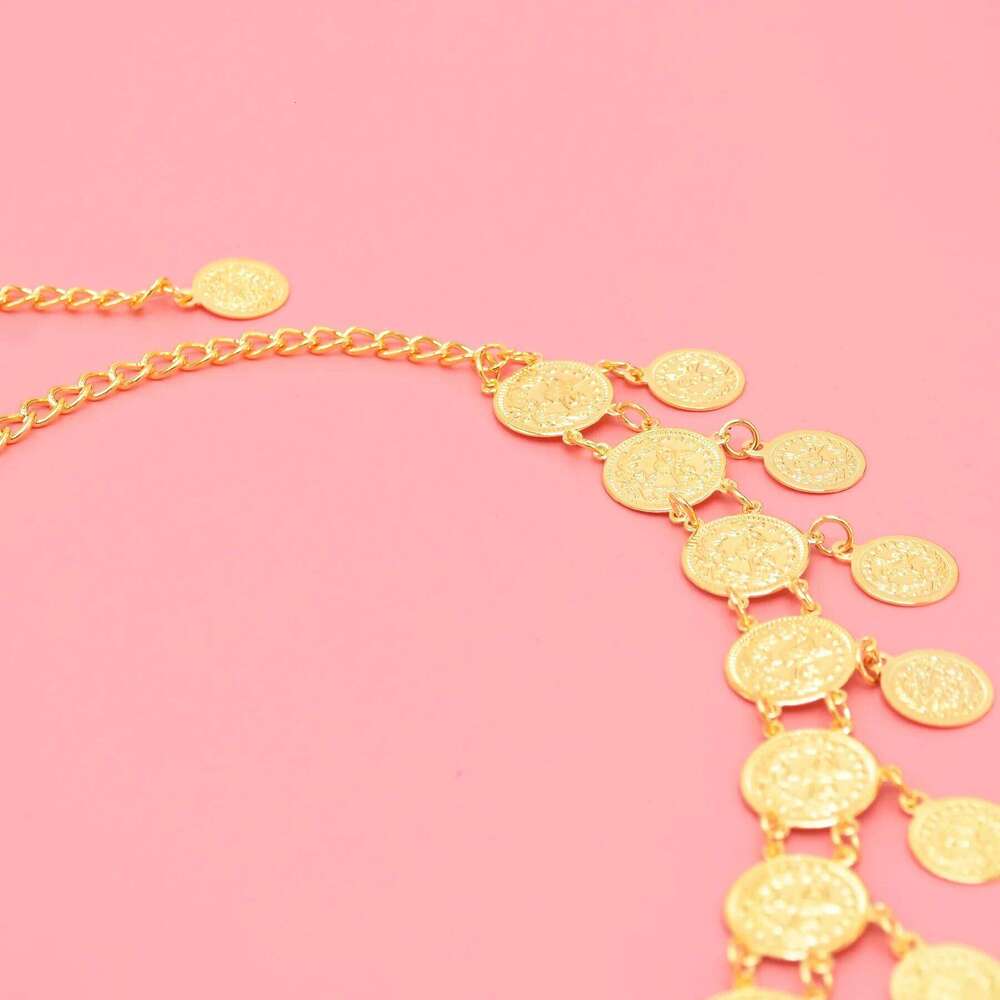 Luxury Golden Coins Tassel Waist Chain For Women Fashion Metal Carved Body Belly Trendy Jewelry Accessories Female Gifts H260228