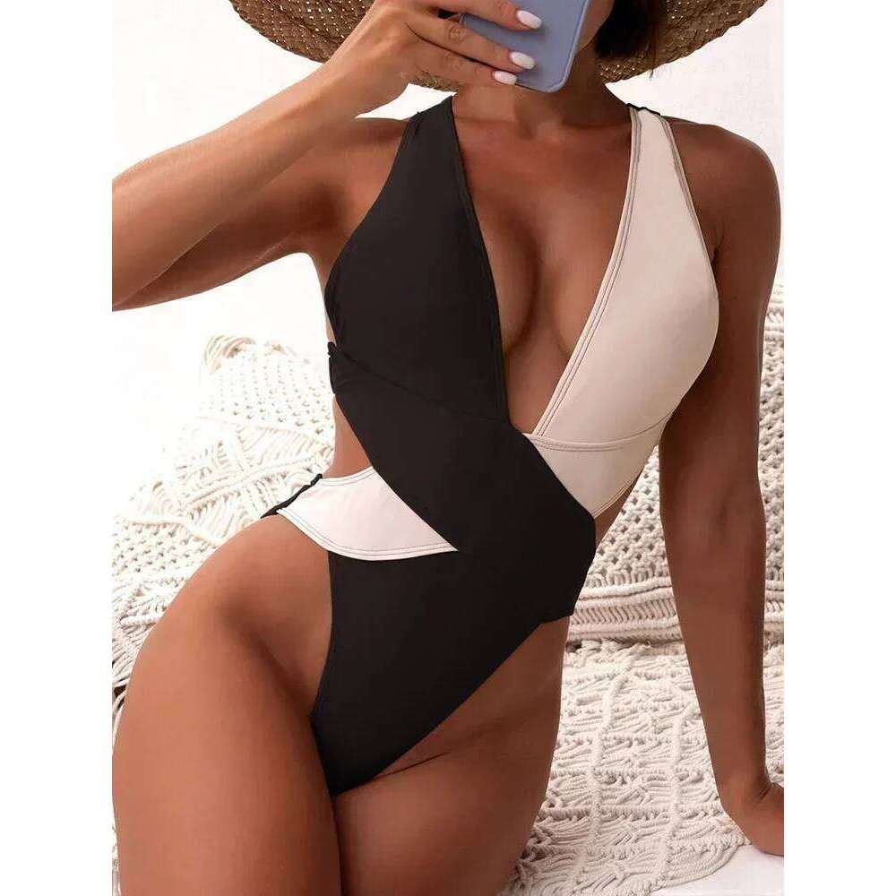 Scrunch Butt Swimsuits Deep V Neck Cross Backless One Piece Swimsuit Women Swimwear Female Monokini High Cut Bathing Suit Swim Z260301