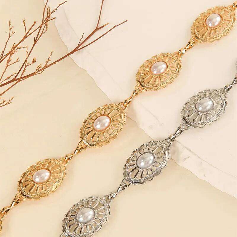 New Hollow Imitation Pearl Waist Belly Chain for Women Sexy Bikini Belt Adjustable Body Chains Jewelry Accessories Gifts H260228