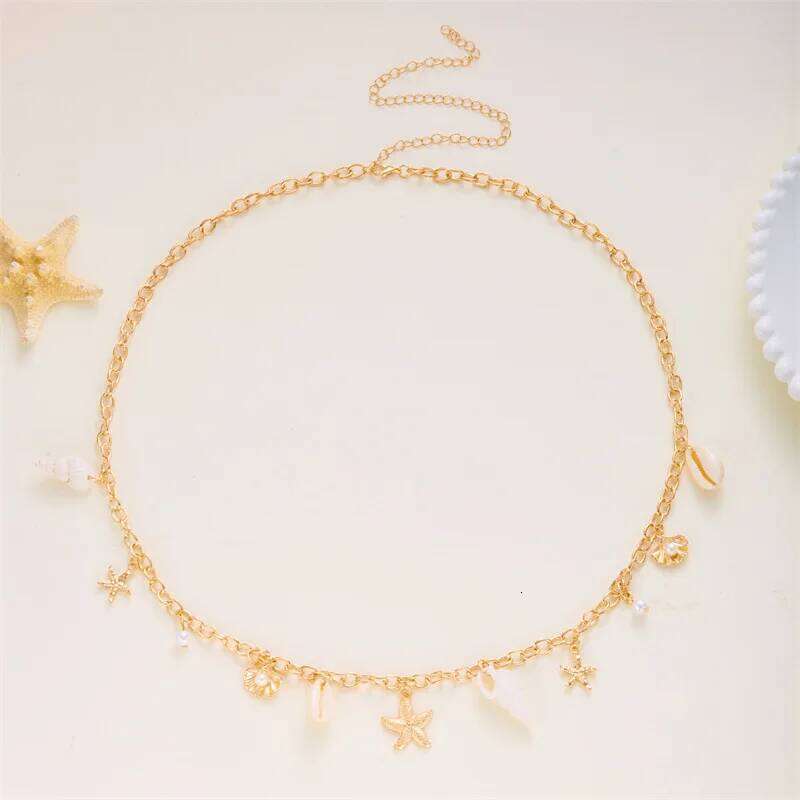 New Bohemian Pearl Shell Stylish Elegant Body Chain Women's Sexy Beach Vacation Summer Waist Jewelry Accessories H260228