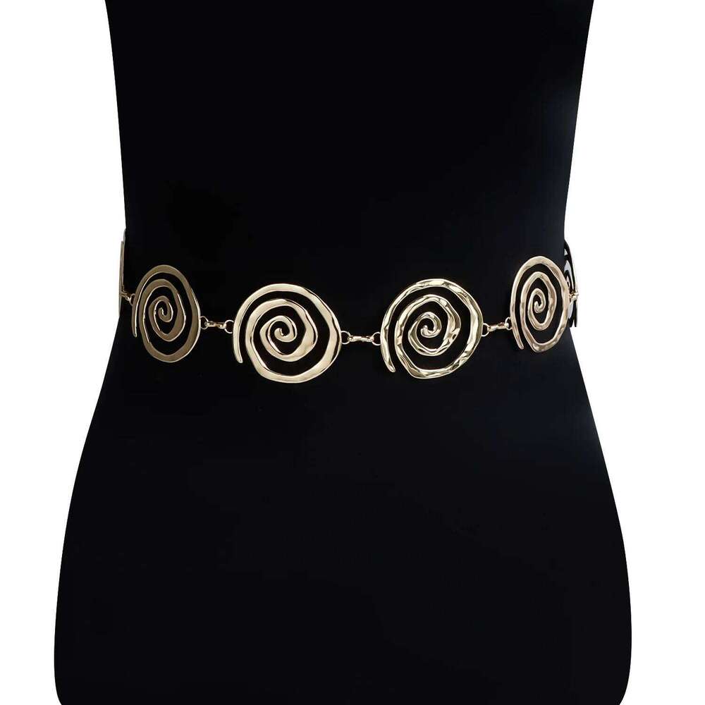 Eye-catching Waist Jewelry Metallic Spiral Body Chain Women Fashion Accessory Irregular Design for Instagram Photos H260228