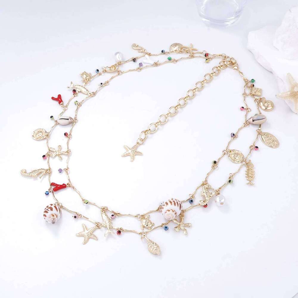 Fashion Retro Marine Life Pendant Body Chain Light Luxury Exquisite High-end Niche Double Waist Chains for Women H260228