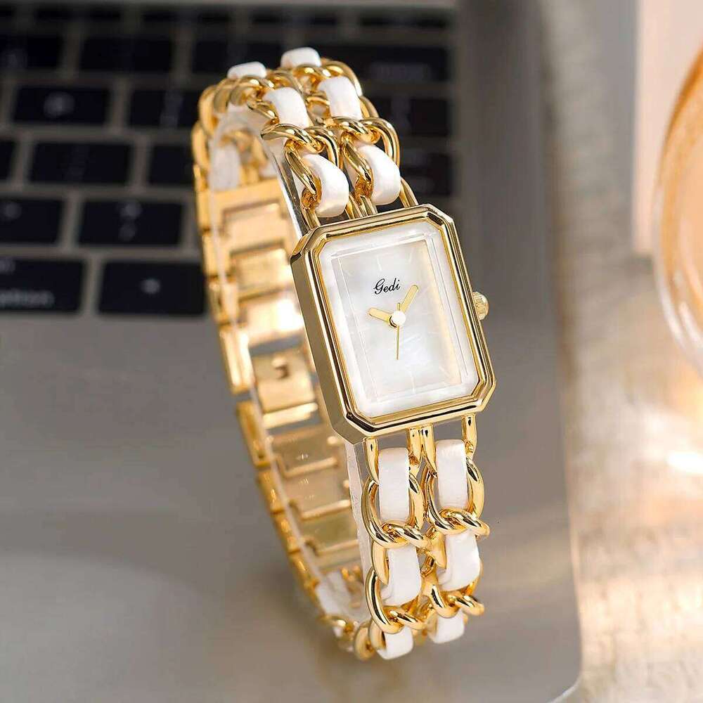 Light High-end Square Plate W atch Niche Creative Women's Small Fragrant Wind Quartz H260228