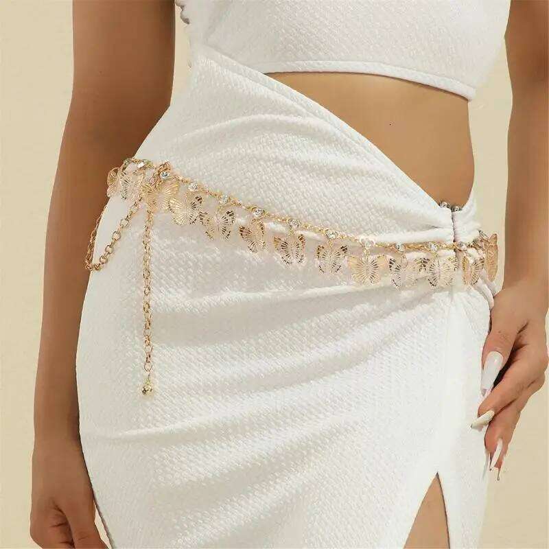 195E Unique Personality Waist Durability Alloys Body Chain Women Fashion Belt H260228