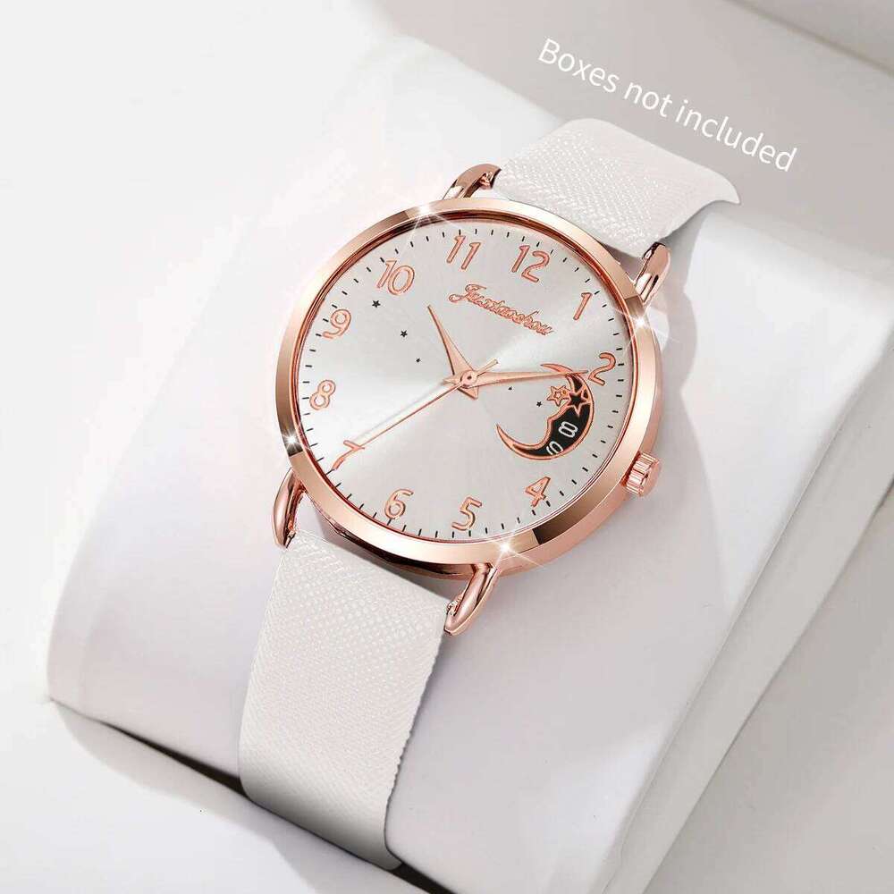 Fashion Moon Dial Women es Casual Leather Strap Quartz for Ladies Clock Reloj MujerWithout Box H260228