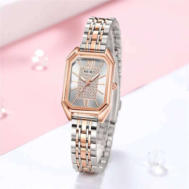 1/2PCS Fashion es Luxury Alloy Band Rectangle Quartz for Women Clock Gift Reloj MujerWithout Box H260228