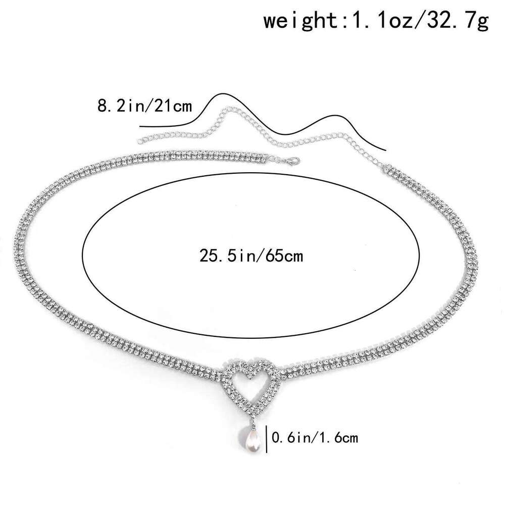 1pc sexy rhinestone waist multi-layer imitation pearl pendant body chain fashionable summer beach party H260228