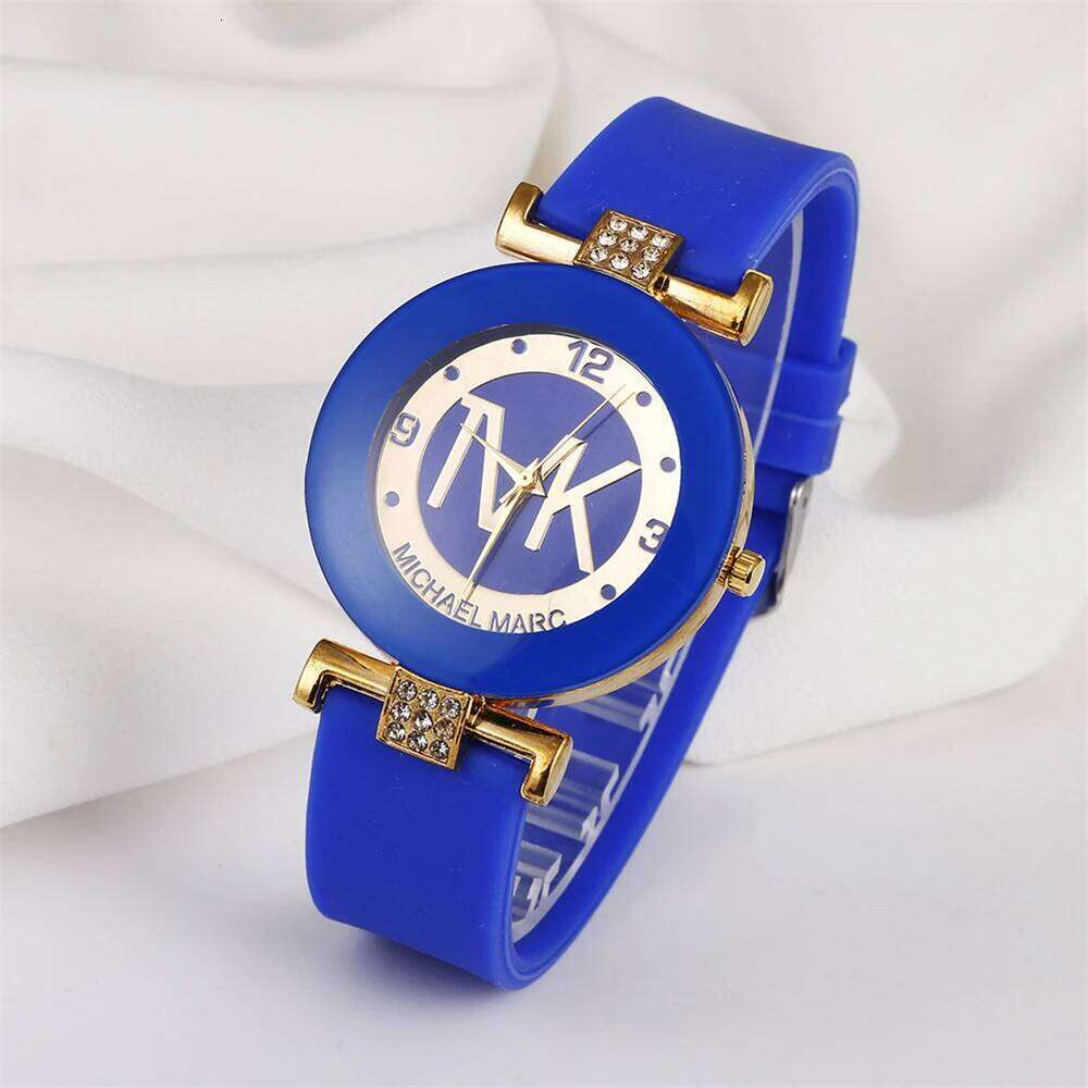 Fashion TVK Brand Women's Simple Luxury Rhinestone for Women Quartz Casual Silicone Strap Ladies Clock H260228