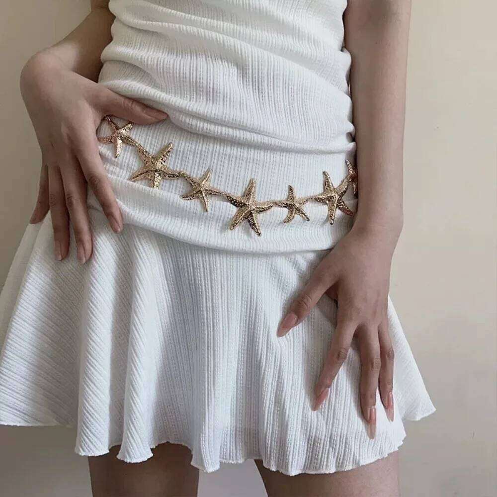 Gold Silver Color Starfish Waist Chain for Woman Girl Fashion Summer Beach Party Jewelry Accessories Mother's Day Gift H260228