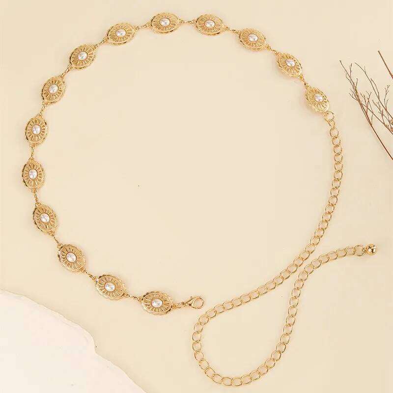 New Hollow Imitation Pearl Waist Belly Chain for Women Sexy Bikini Belt Adjustable Body Chains Jewelry Accessories Gifts H260228