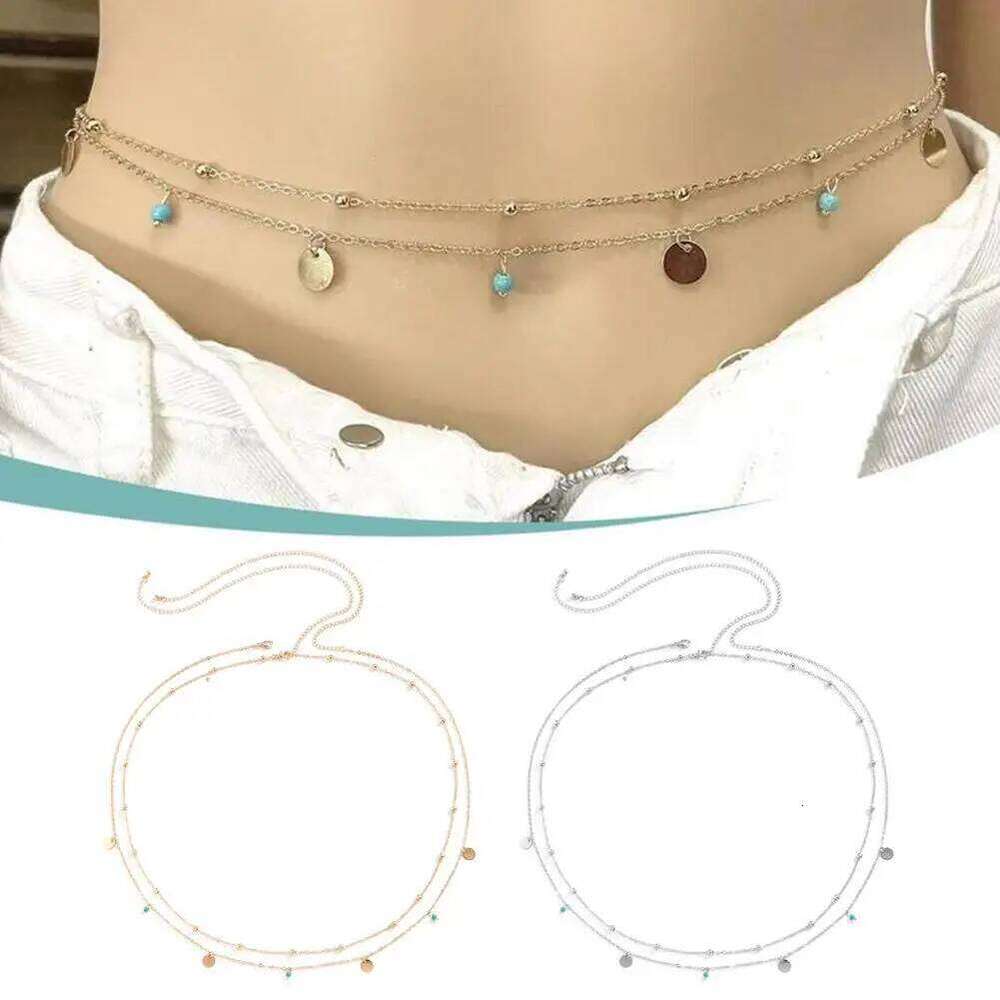 Women's Waist Sexy Double Thin Charming Butterfly Belly Chain Summer Beach Bikini Body Jewelry H260228