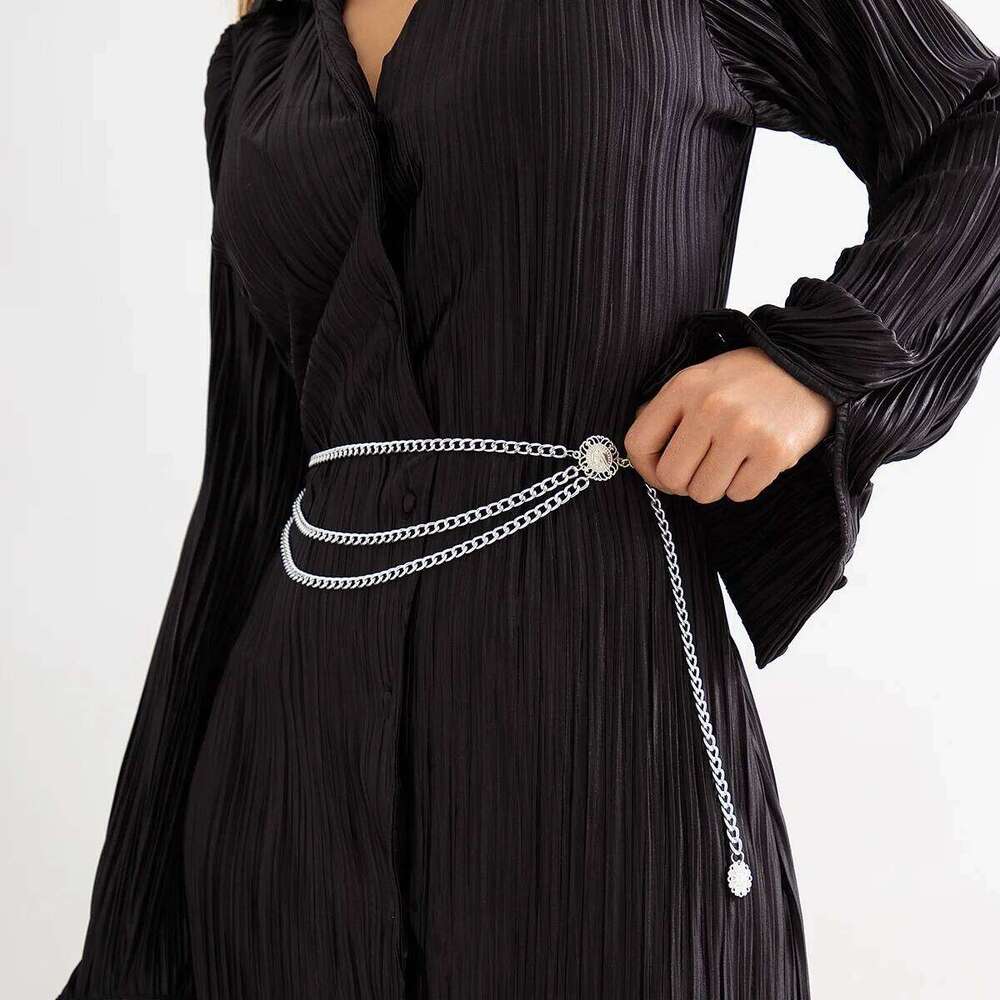 European and American Women's Alloy Multi-layer Exaggerated Body Trendy Retro Queen Head Pendant Versatile Waist Chain H260228