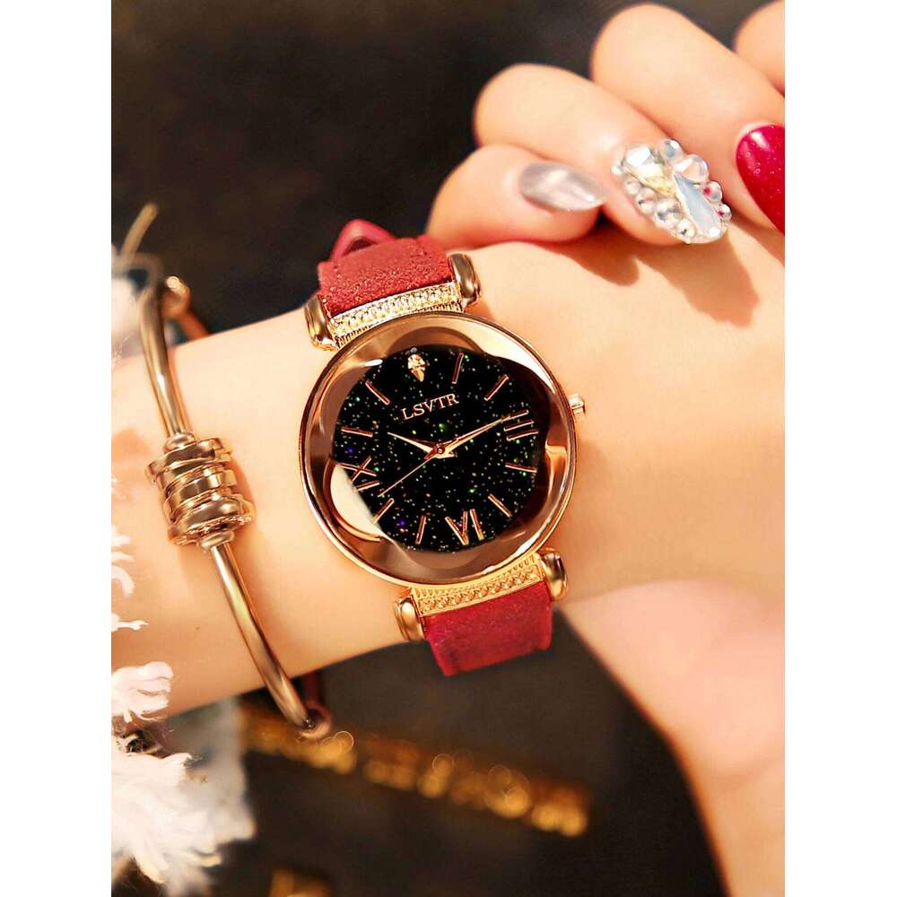 1 Piece of Fashionable, Elegant, Exquisite Durable with Soft Leather Straps Available in Multiple Colors, Casual Simple Women's Quartz Suitable f