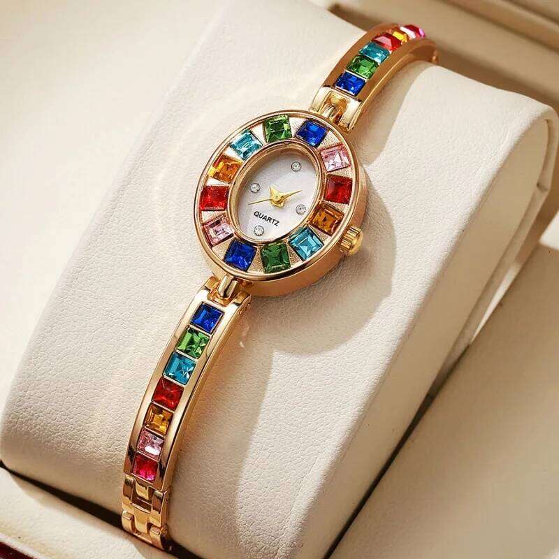 Fashion Rhinestone Women Square Dial Ladies Quartz es Band Wristes H260228