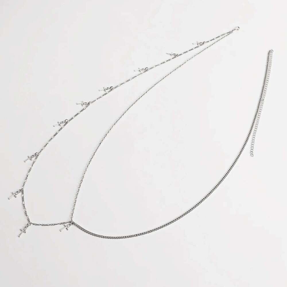 2022 New Fashion Crystal Cross Belly Jewelry for Women Sexy Body Waist Chain Bijoux H260228