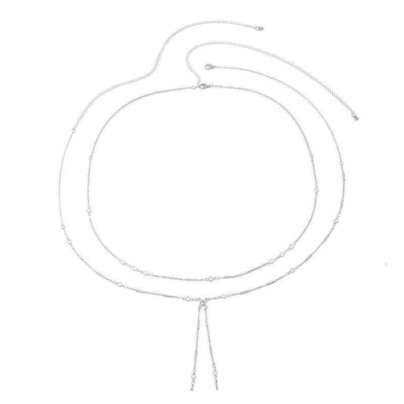 Women's Fashion Double Versatile Trouser Body Imitation Crystal Adjustable Spice Girl Waist Chain H260228