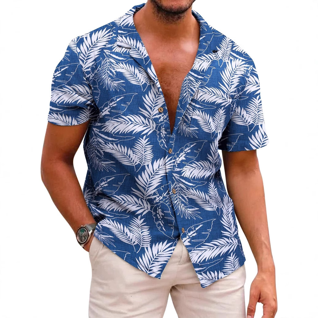 Luxury Brand Designer Clothes 2025 Summer New Hawaiian Floral Shirt For Men, Five-Sleeve Quick-Dry Beach Short Sleeve Floral Shirt For Men And Women