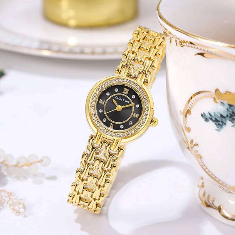 New Diamond encrusted Women's with Shell Mother Face, Small Fragrant Style, High Beauty and Temperament for Women H260228