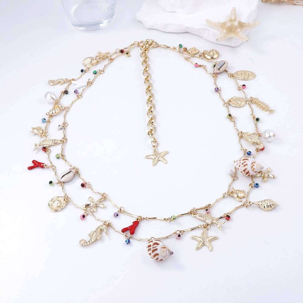 Fashion Retro Marine Life Pendant Body Chain Light Luxury Exquisite High-end Niche Double Waist Chains for Women H260228