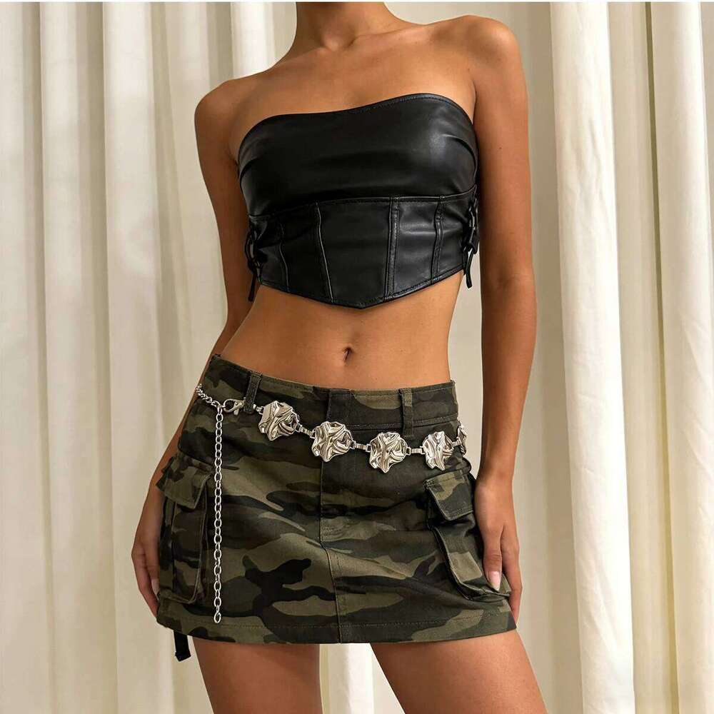 Elegant Ladies Metal Waist Gold Belt Round Irregular Body Chain Sexy Accessory Beho Adjustable Belts For Women Punk H260228