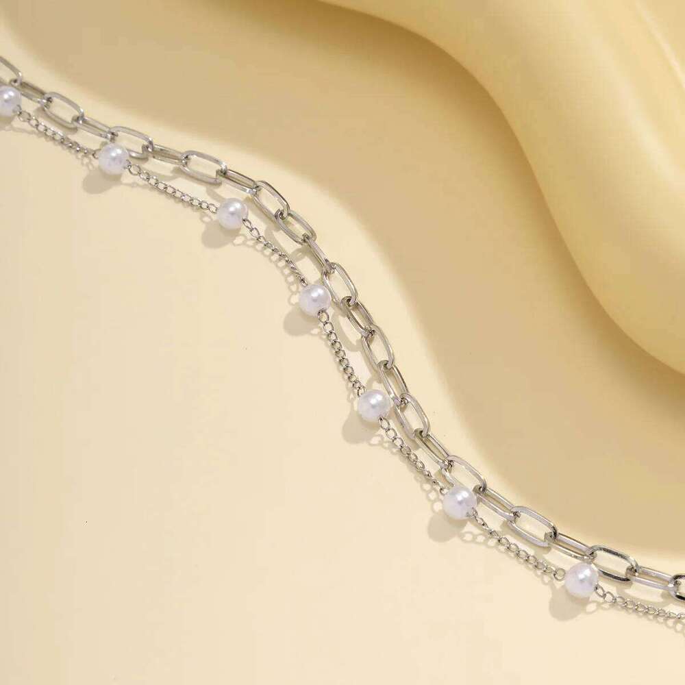 Retro Sweet Imitation Pearl Hollow Cross Waist Chain 2025 Multi Layer Simple Gold Color Metal Girl Fashion Charm Jewelry H260228