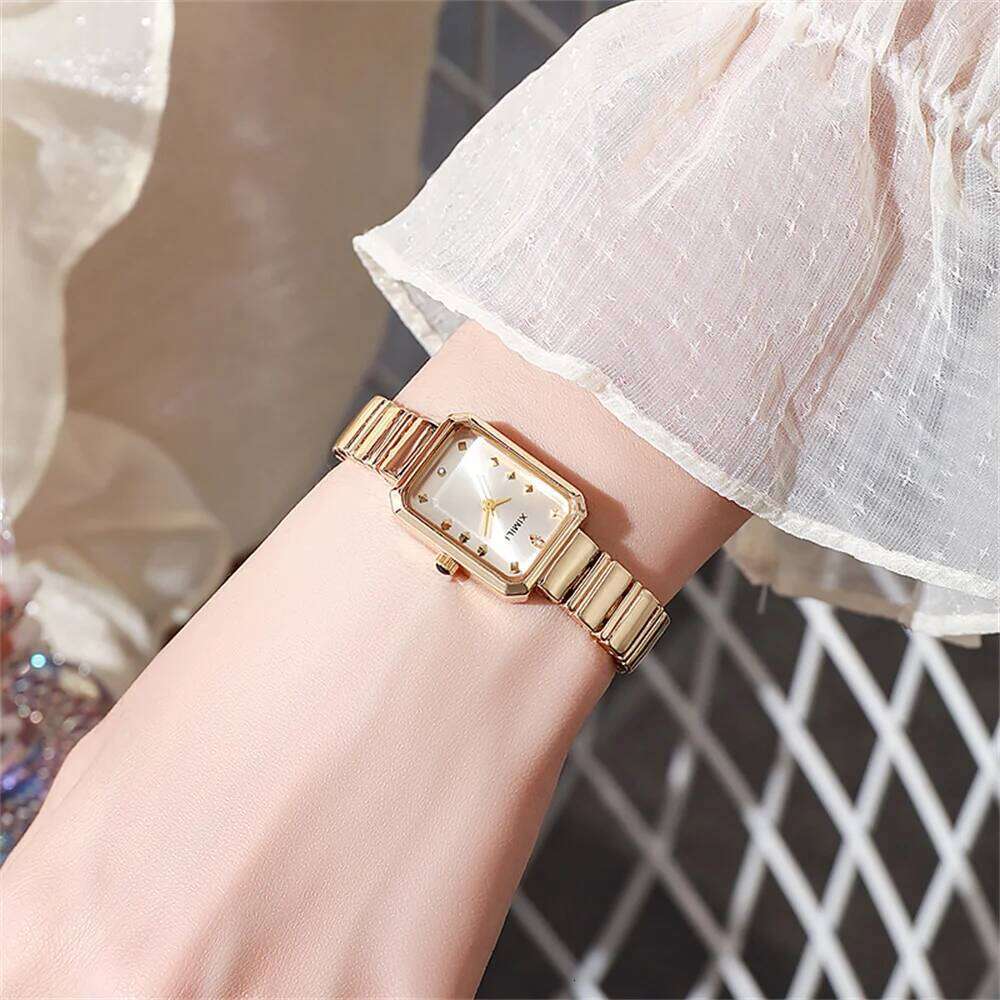 Luxury Ladies 2025 Hot Simple Square Quartz es Fashion Stainless Steel Women's Dress Clock Gift Wrist H260228
