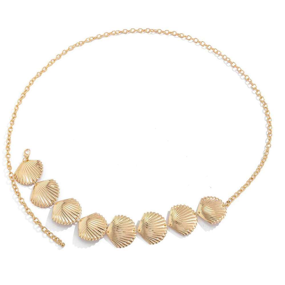 Ingemark Creative Metal Scallop Waist Chain for Women Summer Beach Bikini Boho Belly Belt Body Jewelry Accessories H260228