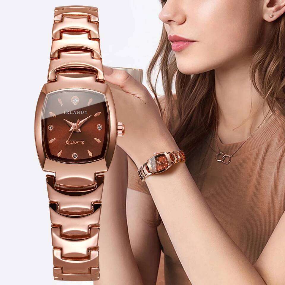 Elegant Women es Fashion Square Analog Quartz For Ladies Wrist Clock Reloj MujerWithout Box H260228
