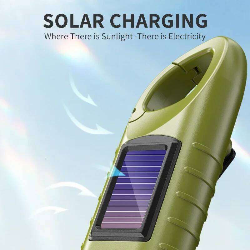 Solar Led Flashlights Portable Hand Cranked Dynamo Torch for Outdoor Riding Camping Power Hiking Long-range Emergency Lantern Z260301