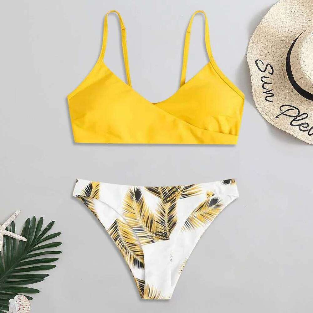Small Breast For Women Print Splicing Push-Up Swimsuit Summer Swimwear Floral Random Womens Bathing Suit Trendy Biquini Z260301