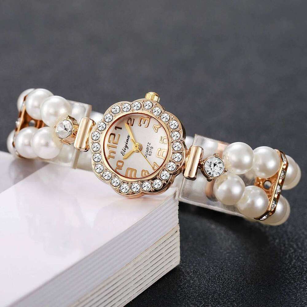 Fashion Pearl Rhinestone Strap WomenWrist Ladies Arabic Dial Reloj Mujer Girls Clock GiftWithout Box H260228