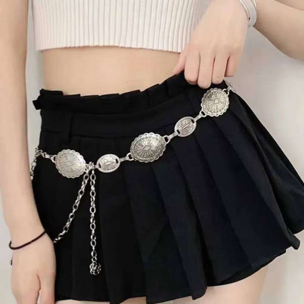 Retro Metal Waist Adjustable Length with Skirt Chain Bohemian Belt Women H260228