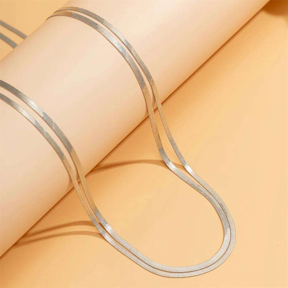 2023 New Minimalist Double-layer Metal Flat Snake Belly Waist Chain Women's Fashion Skini Beach Summer Body Jewelry H260228