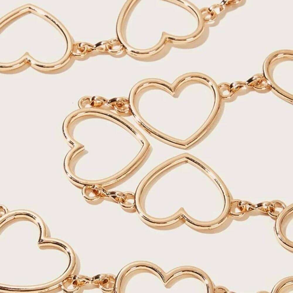 New Fashion Hollow Heart-shaped Adjustable Waist Body Chains For Women Bohemia Simple Gold Color Chain Jewelrys Party Gift H260228