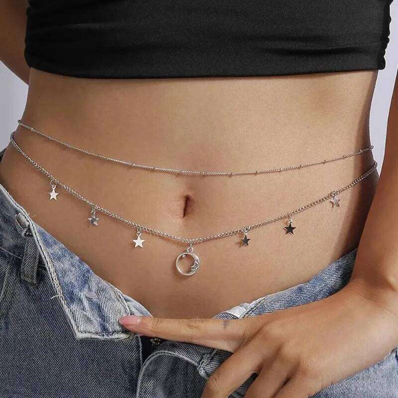 Waist Belly Belt Women Double Layer Sexy Simple Body Chain Vacation Jewelry Accessories Gift H260228