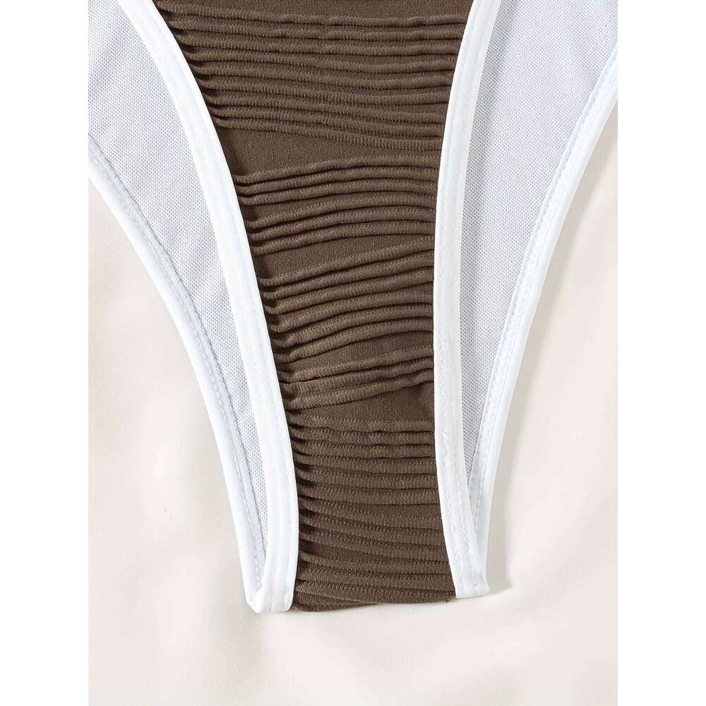 2025 Women Solid White Set Women's Sexy Triangle Two-Piece Swimwear Minimalist Beach Swimsuit Summer Holiday Bikini Suit Z260301