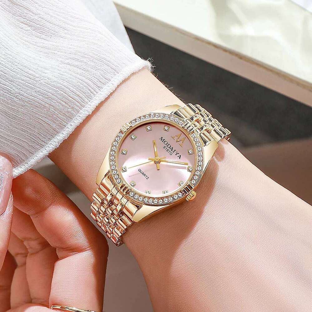 Women es Luxurious Quartz Sparkling Rhinestone Dial Dress Wristes for Ladies Relogio Feminino H260228