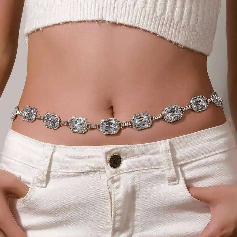 Vintage Metal Crystal Rhinestone Waist Belly Belt Chain For Women Fashion Summer Beach Bikini Body Jewelry New H260228