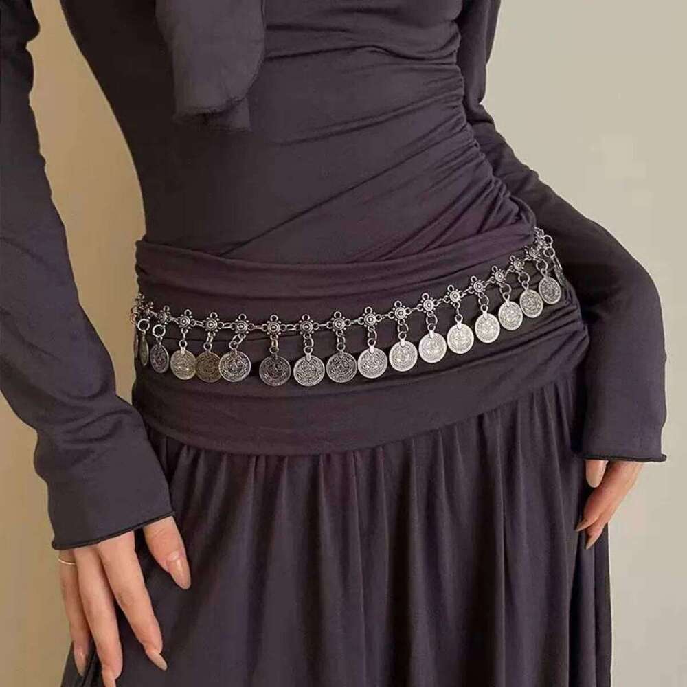 Y2K Style Waist For Women Fashion Metal Pendant Belt Short Skirt Pants Decorative Girls Trendy Body Decoration Chain H260228