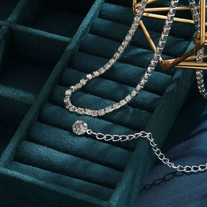 Trendy Single Layer Rhinestone Waist Chain Women Beach Nightclub chain Body Jewelry H260228