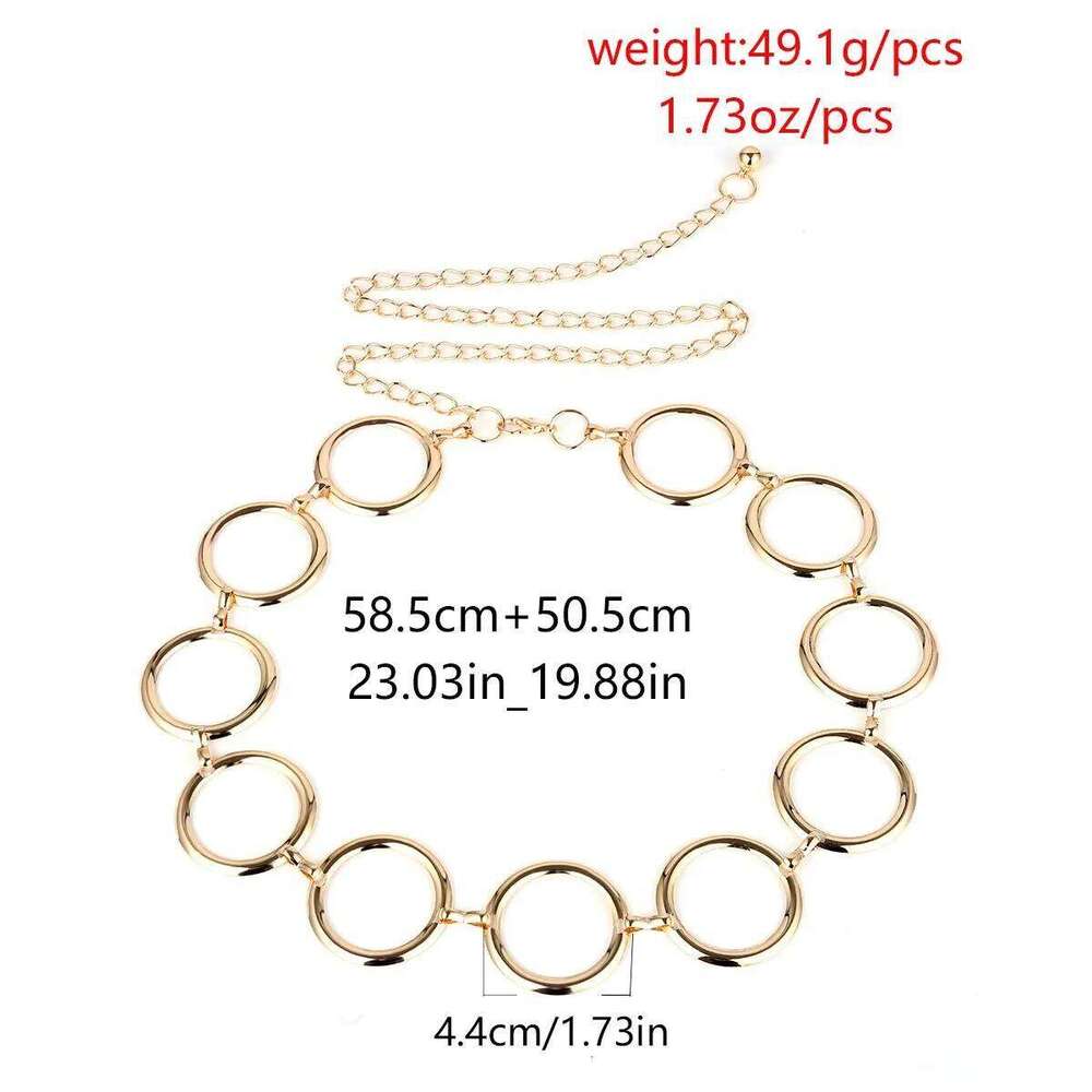 European and American frigid style exaggerated ring stitching waist women's fashion sexy hot girl body chain H260228