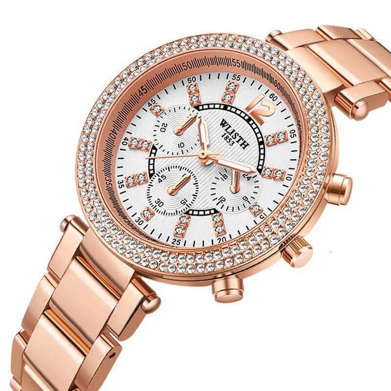 Women's Original Quartz for Ladies Stainless Steel Wrist Business es Luminous Rhinestone Dial reloj H260228