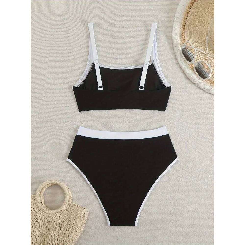 Bikini Women Swimsuit 2025 New Solid Sling Bikinis Sexy High Waist Swimwear Summer 2 Piece Set Beachwear Bathing Suit Female Z260301