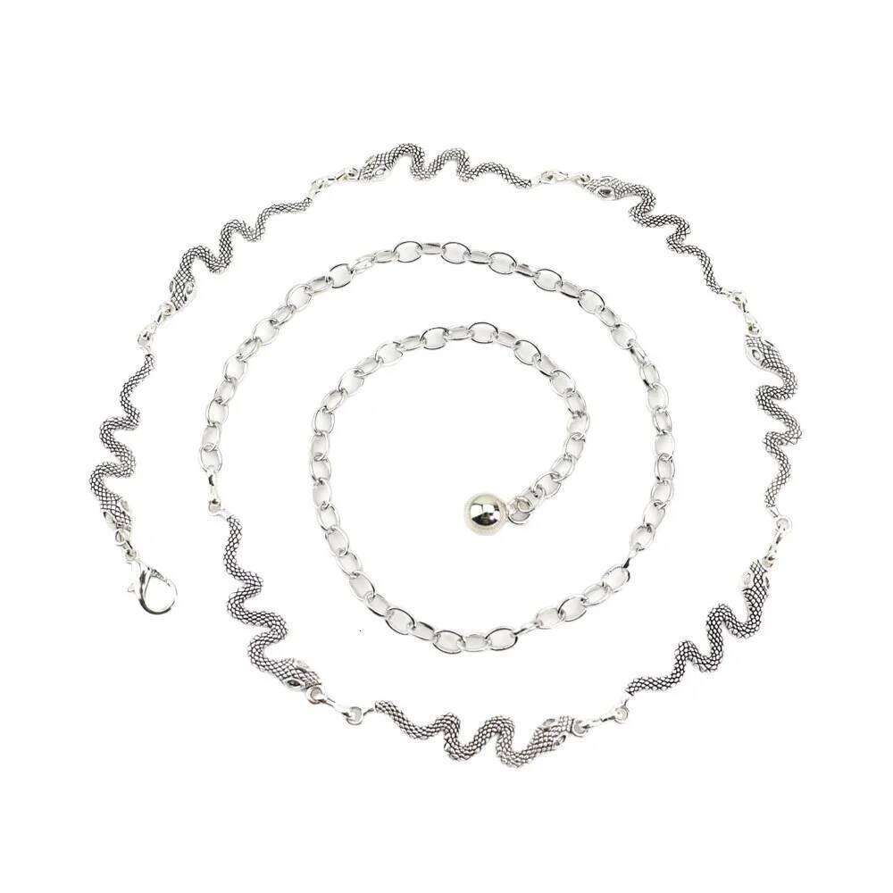 Fashion Vintage Snake Shape Waist Chain Women Girls Adjustable Body Belt Belly Jewelry Tassel Design for Dresses Jeans H260228
